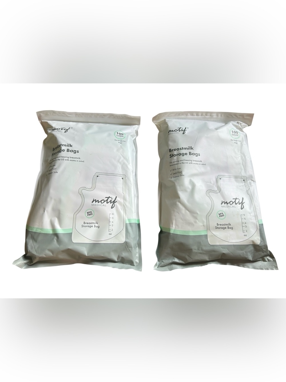 2 Packs Motif Medical Breastmilk Storage Bags 200 Total BPA Free NEW